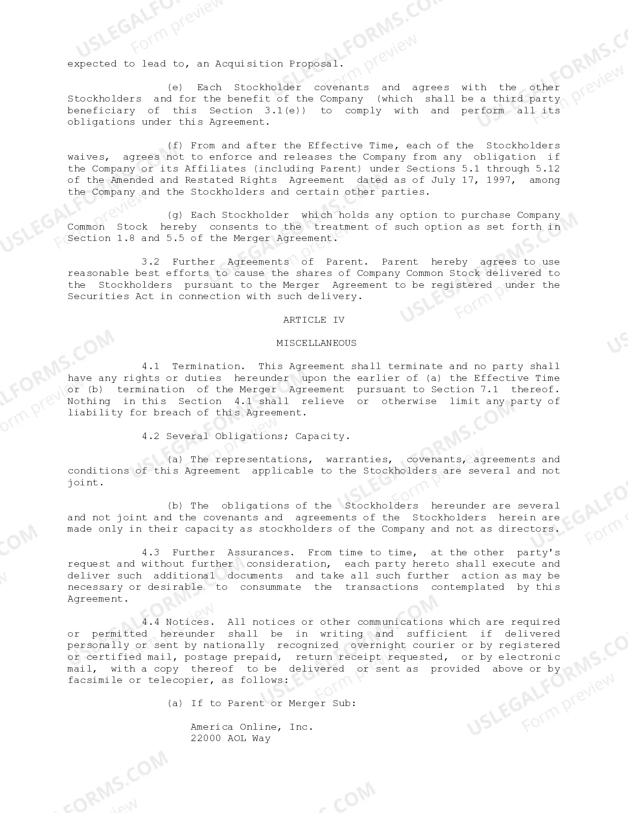Preview Stockholders Agreement between America Online, Inc., MQ Acquisition, Inc., and Mapquest.Com, Inc.