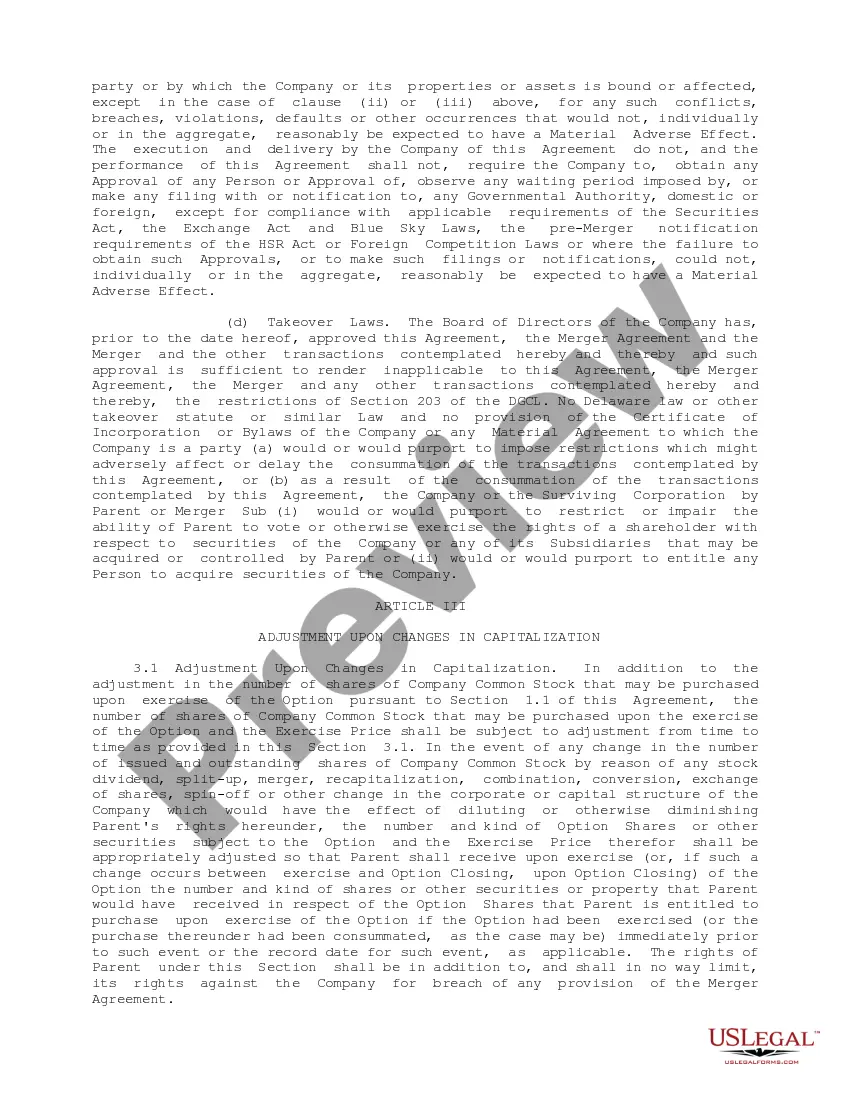 Preview Stock Option Agreement between America Online, Inc. and Mapquest.Com, Inc.