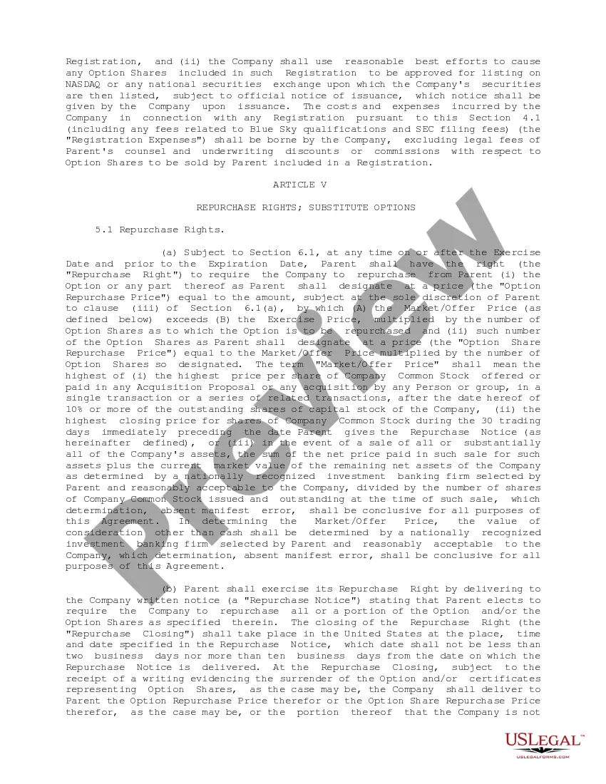 Preview Stock Option Agreement between America Online, Inc. and Mapquest.Com, Inc.