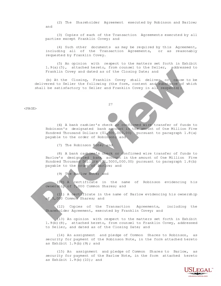 Get Sample Partnership Interest Purchase Agreement between Franklin Covey Company, Daytracker.com, et al Preview Sample Partnership Interest Purchase Agreement between Franklin Covey Company, Daytracker.com, et al