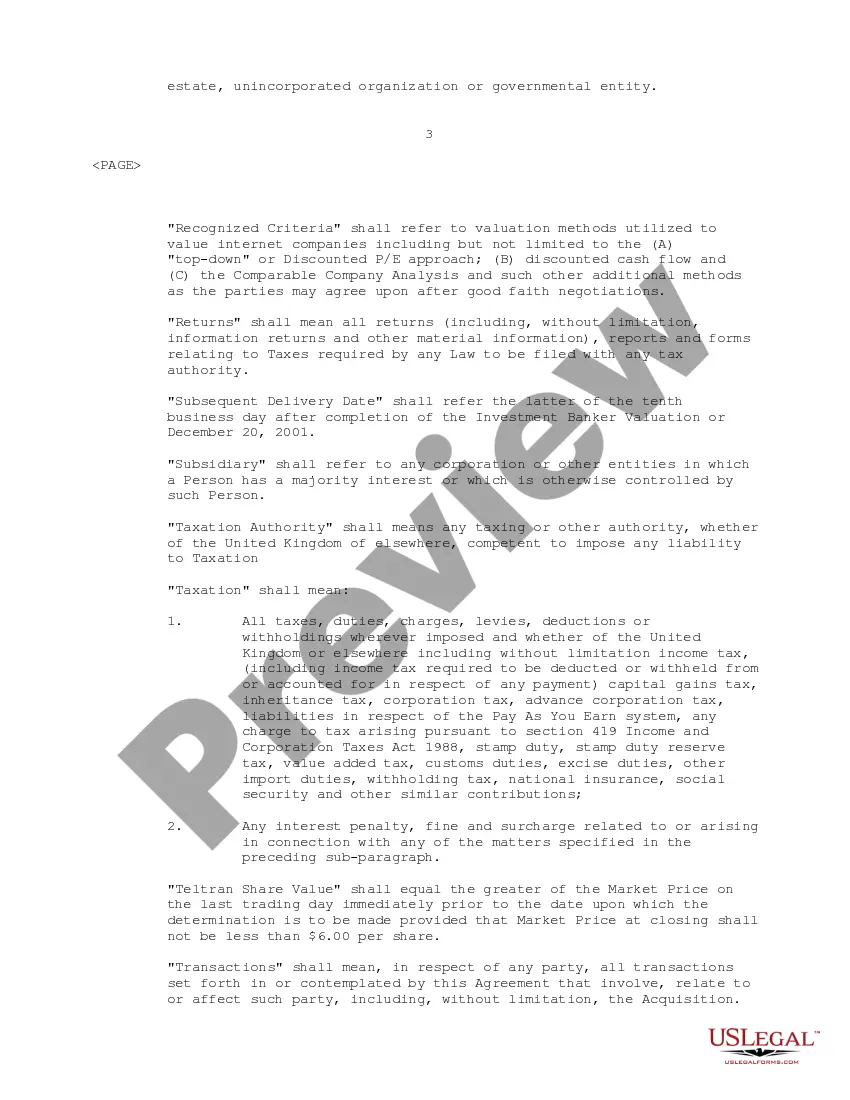 Preview Acquisition Agreement between Teltran International Group, Ltd and Internet Protocols Ltd