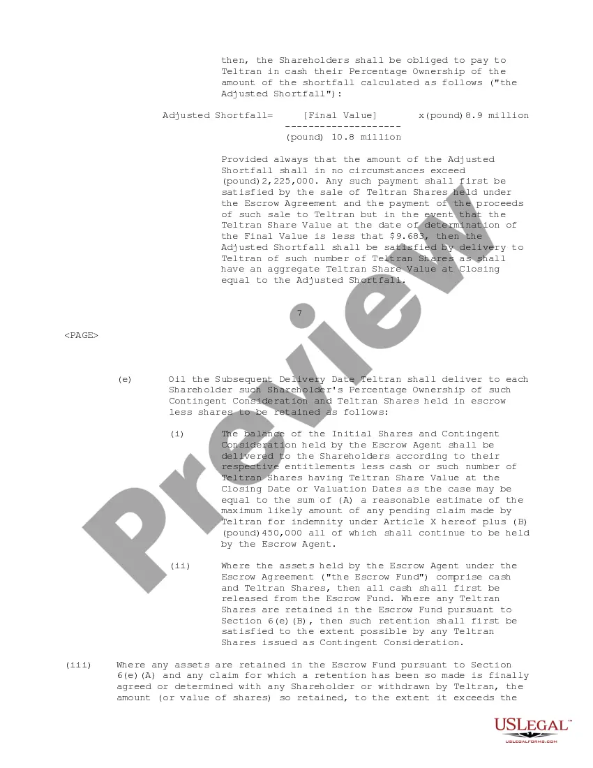 Preview Acquisition Agreement between Teltran International Group, Ltd and Internet Protocols Ltd