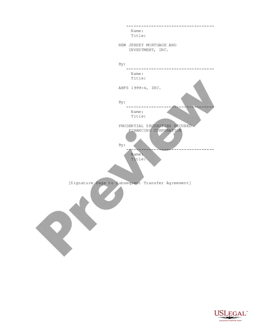 Get Subsequent Transfer Agreement Preview Subsequent Transfer Agreement