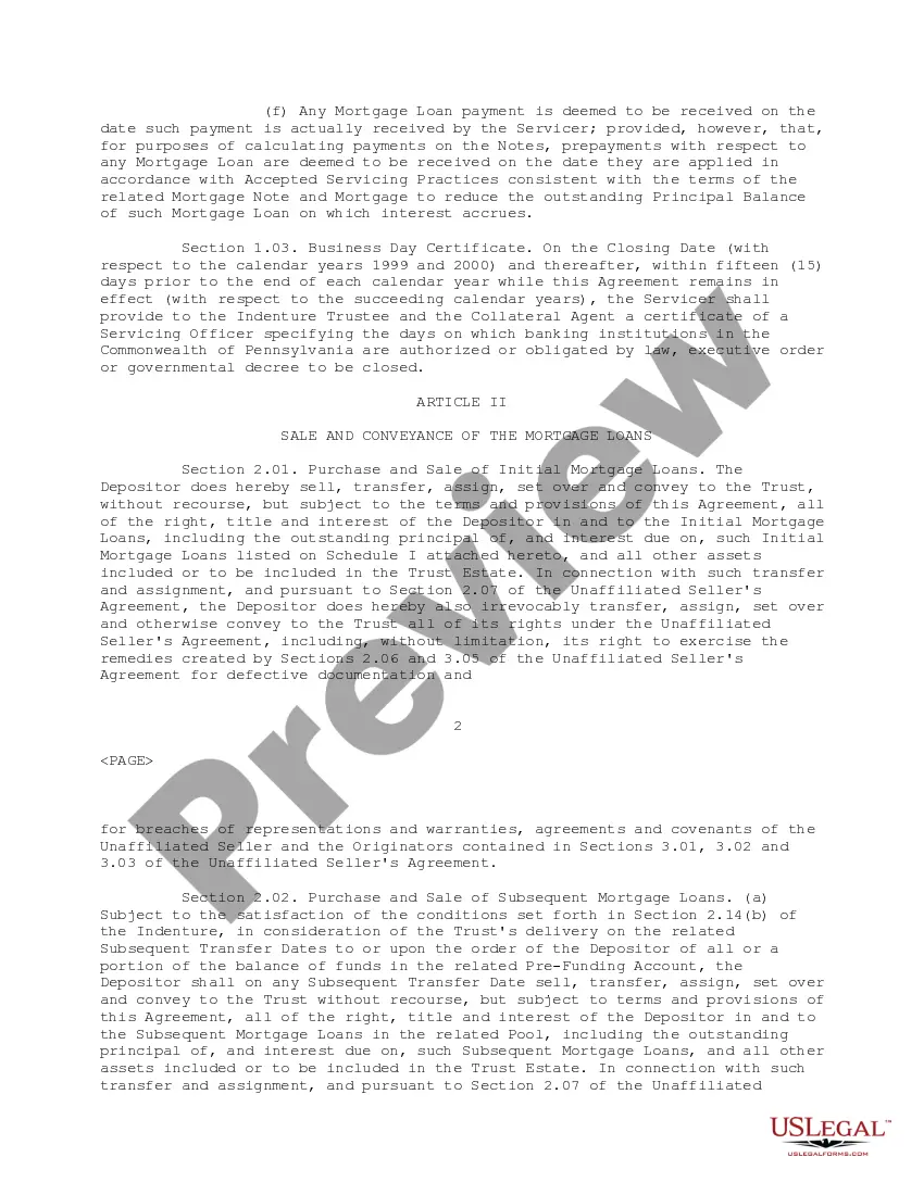 Get Sale and Servicing Agreement Preview Sale and Servicing Agreement