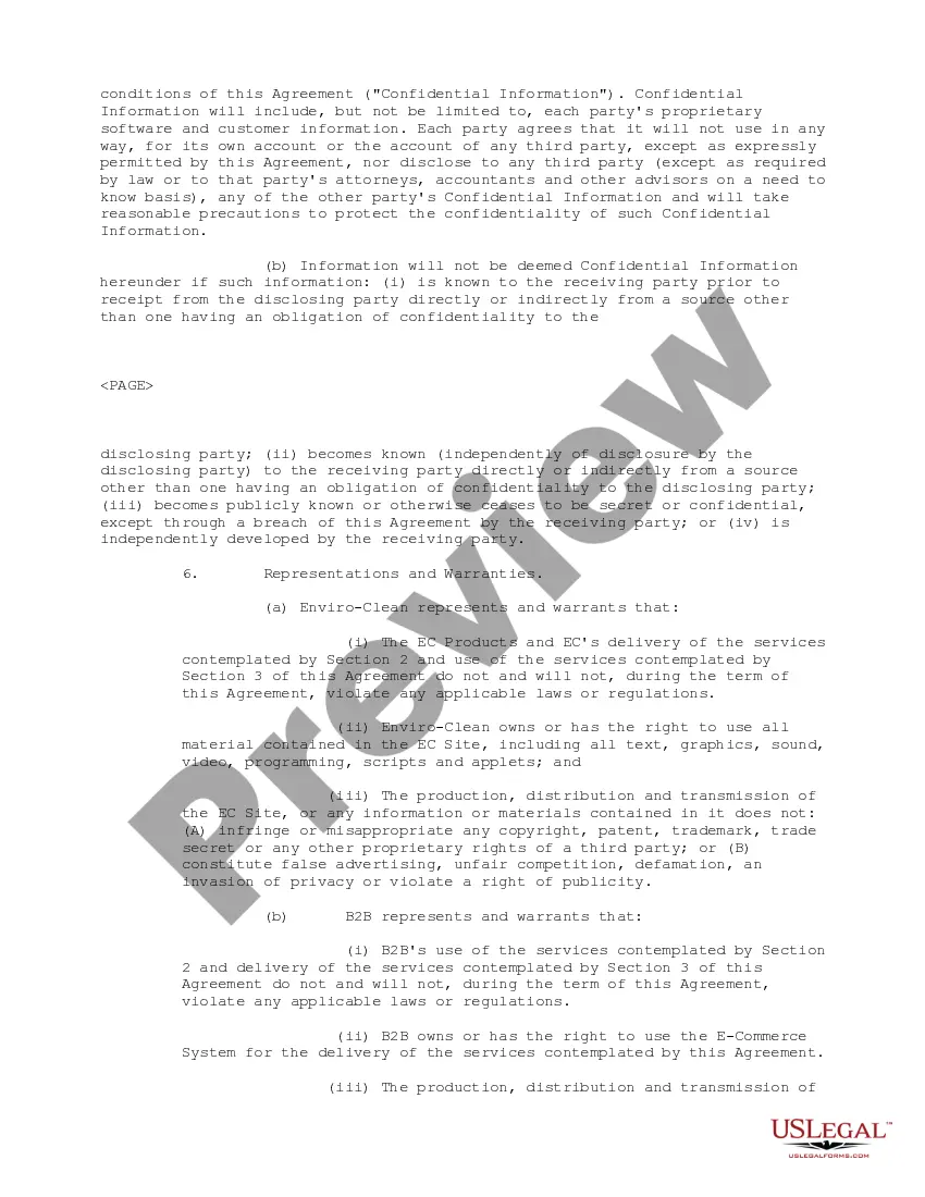 Get Agreement between B2Bstores.Com, Inc. and Enviro-Clean of America, Inc. Preview Agreement between B2Bstores.Com, Inc. and Enviro-Clean of America, Inc.