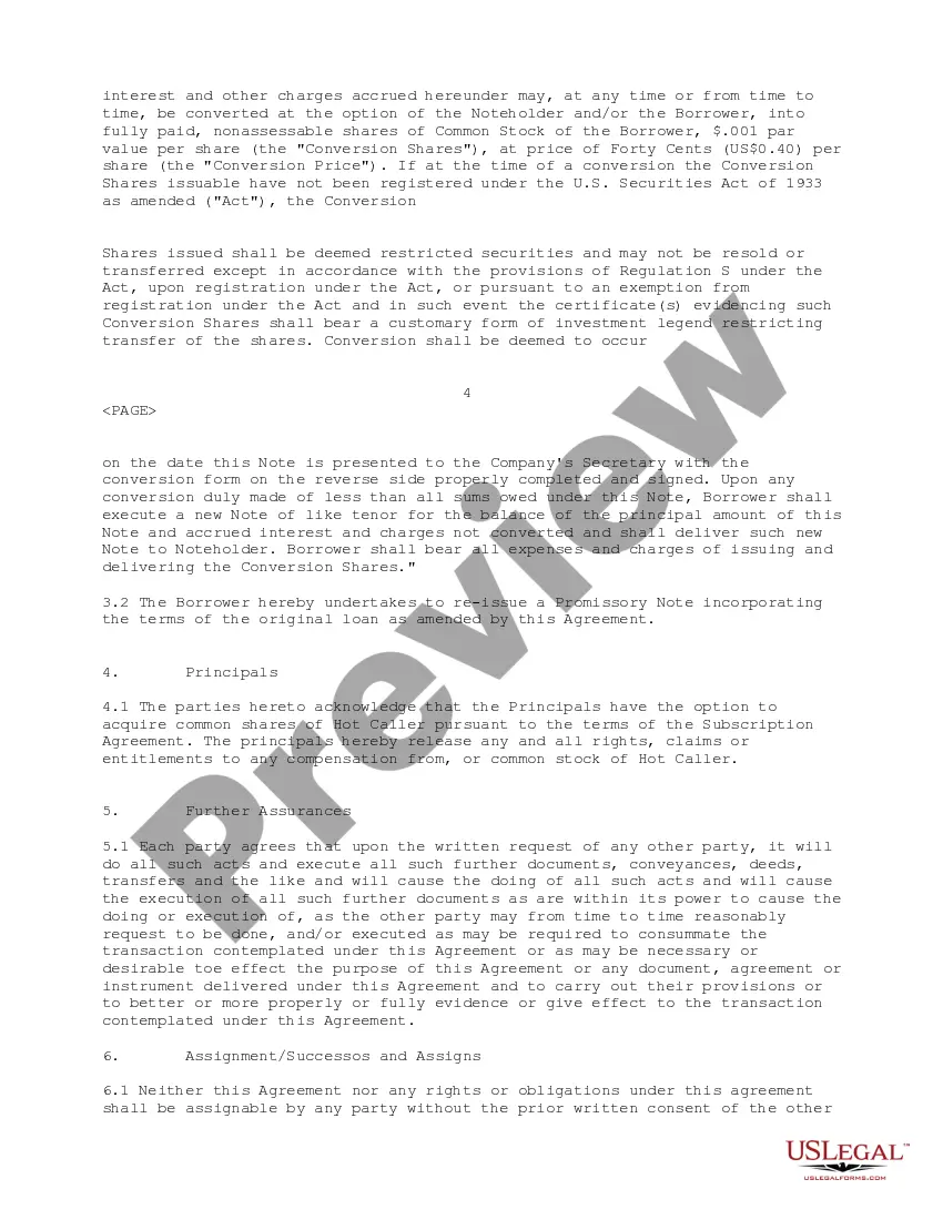Get Amending Agreement between Innofone.Com, Inc. and HotCaller.Com, Inc. Preview Amending Agreement between Innofone.Com, Inc. and HotCaller.Com, Inc.