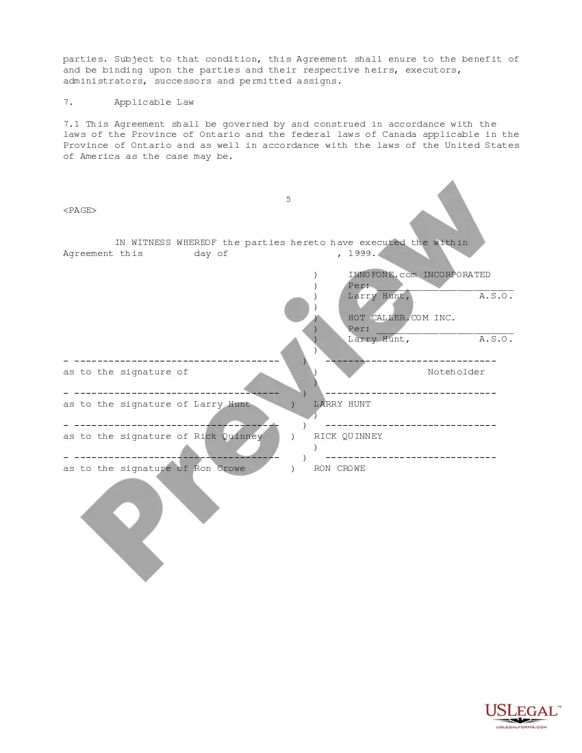 Get Amending Agreement between Innofone.Com, Inc. and HotCaller.Com, Inc. Preview Amending Agreement between Innofone.Com, Inc. and HotCaller.Com, Inc.