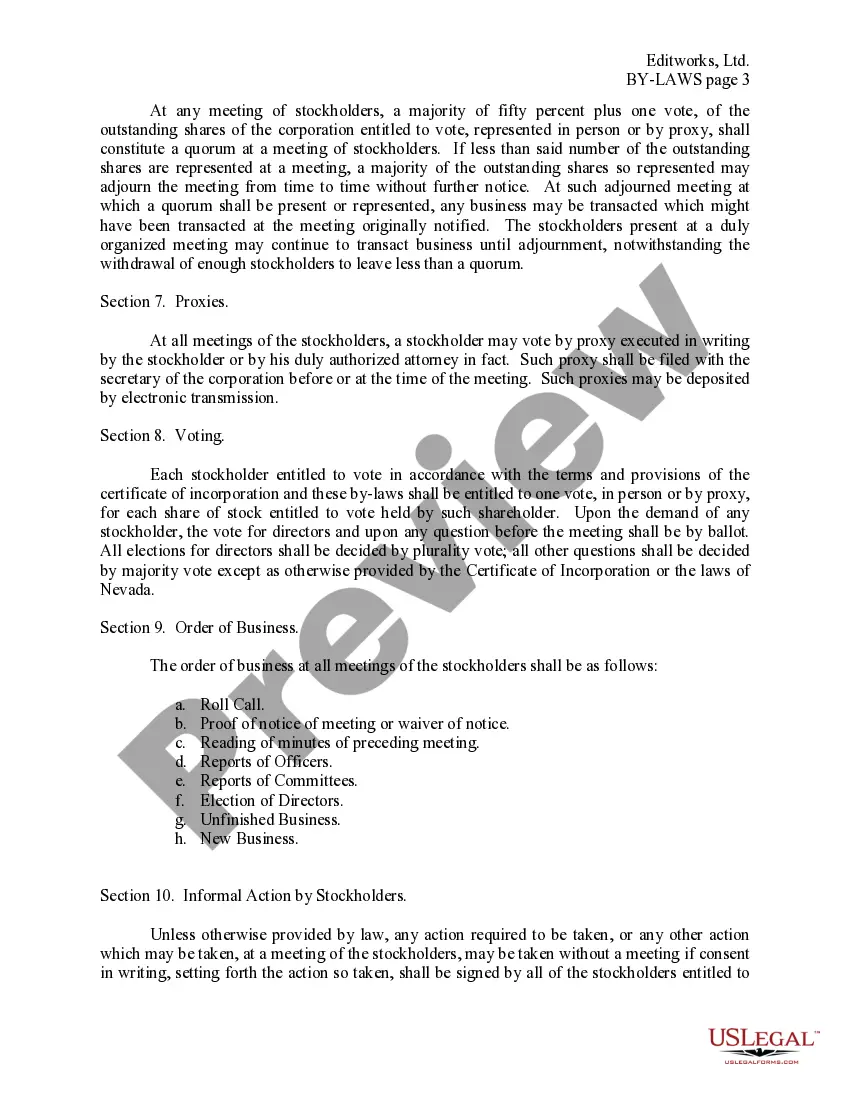 Get Bylaws of Editworks, Ltd. Preview Bylaws of Editworks, Ltd.