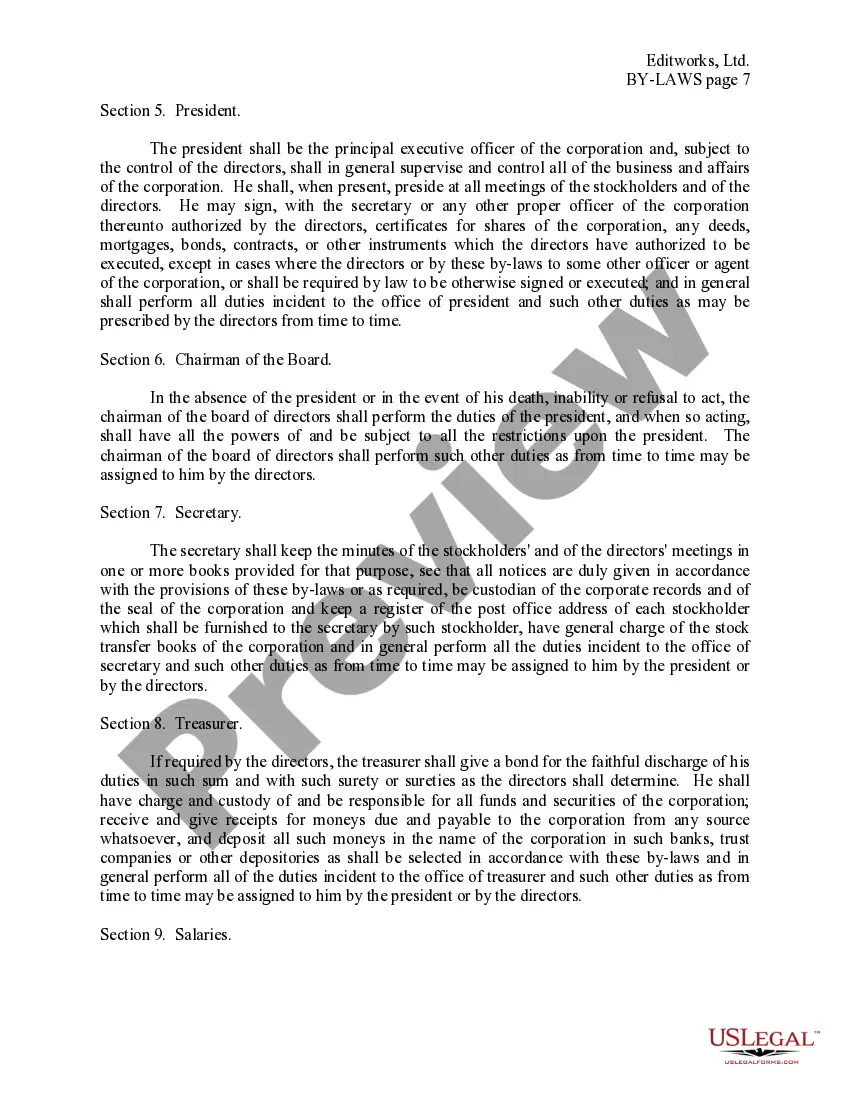 Get Bylaws of Editworks, Ltd. Preview Bylaws of Editworks, Ltd.