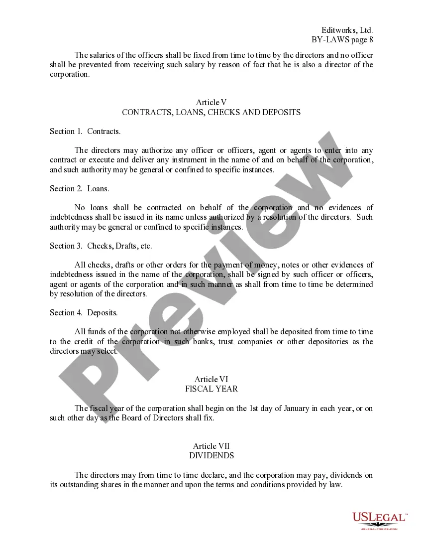 Get Bylaws of Editworks, Ltd. Preview Bylaws of Editworks, Ltd.