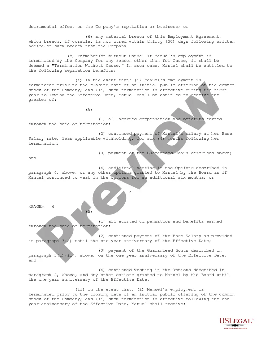 Preview Sample Employment Agreement between Telocity, Inc. and President and Chief Executive Officer