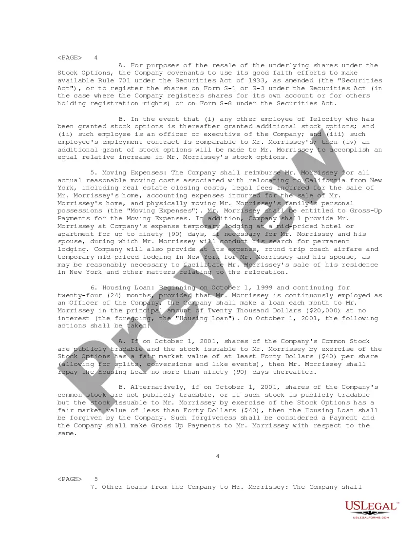 Get Sample Employment Agreement between Telocity, Inc. and Executive Vice President and Chief Marketing Officer Preview Sample Employment Agreement between Telocity, Inc. and Executive Vice President and Chief Marketing Officer