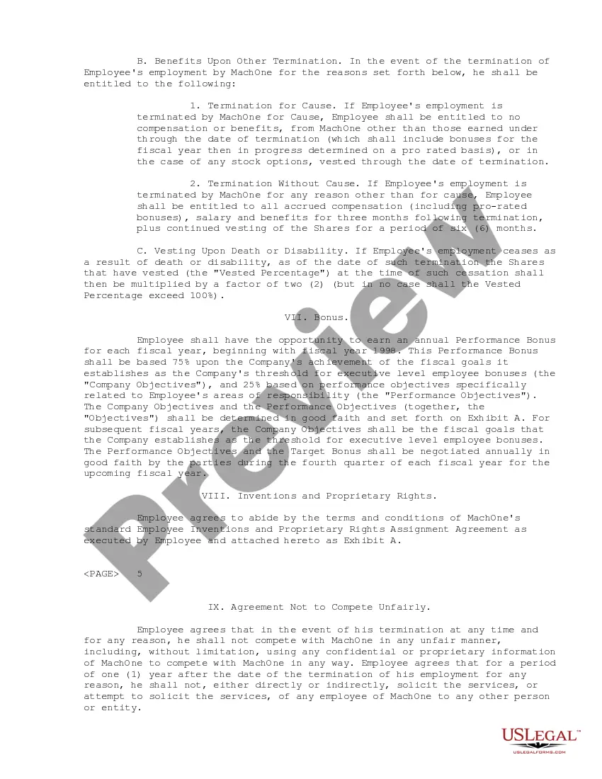 Get Sample Employment Agreement MachOne Communications and Vice President of Product Marketing and Operations Preview Sample Employment Agreement MachOne Communications and Vice President of Product Marketing and Operations