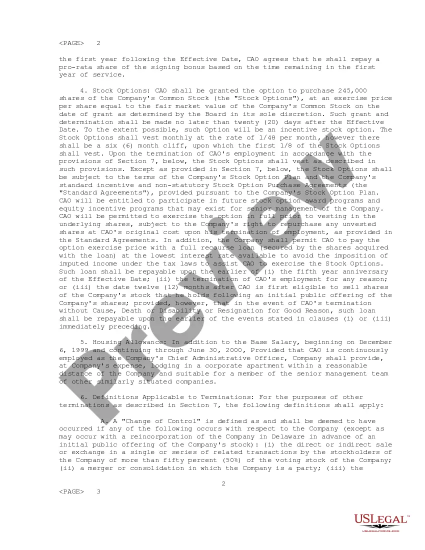 Preview Sample Employment Agreement between Telocity, Inc. and Executive Vice President Chief Administrative Officer and Corporate Secretary