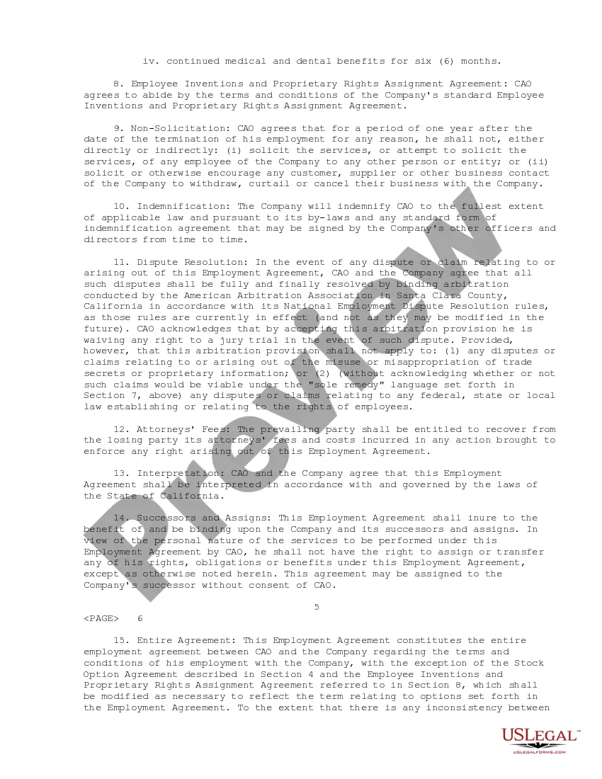 Preview Sample Employment Agreement between Telocity, Inc. and Executive Vice President Chief Administrative Officer and Corporate Secretary