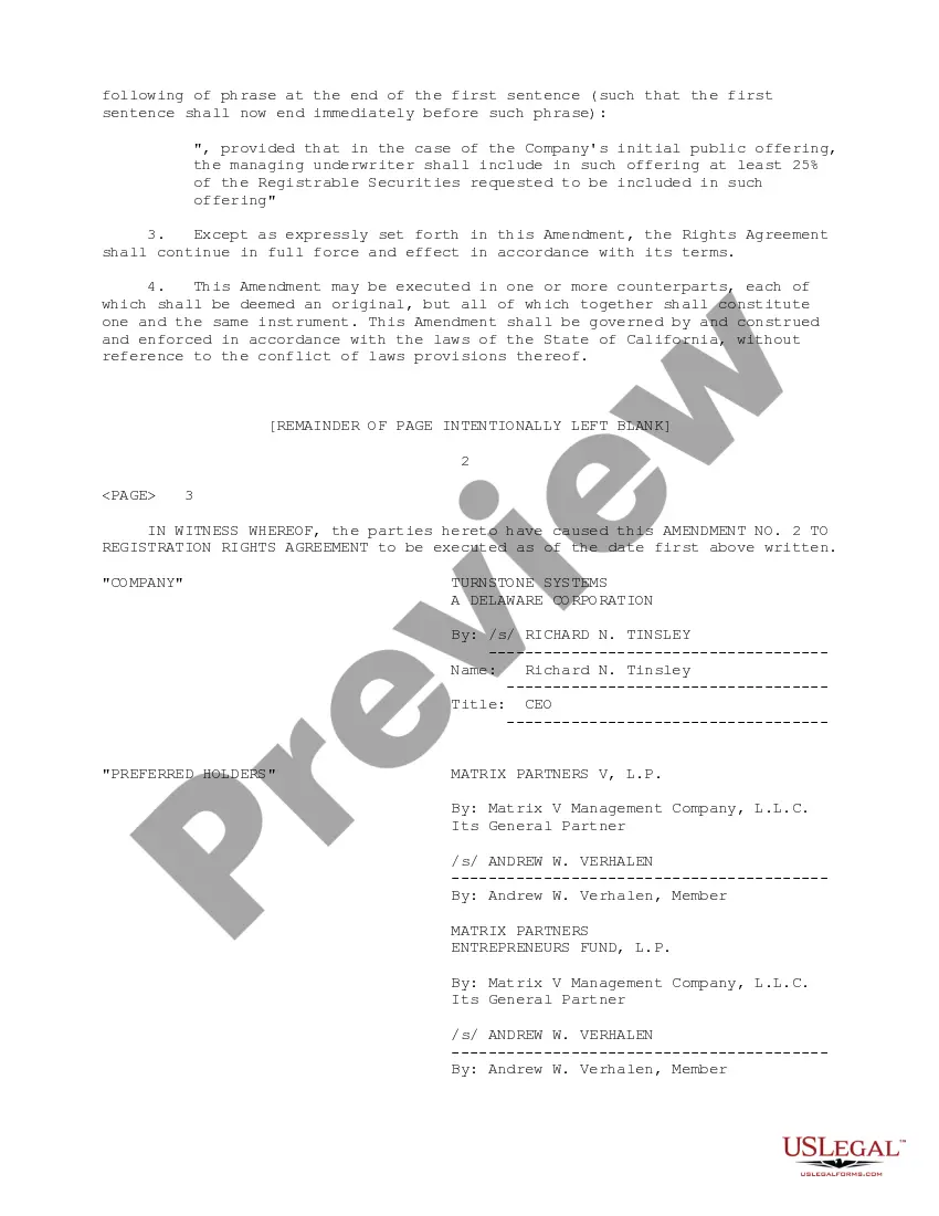 Get Amendment No. 2 to Registration Rights Agreement between Visible Genetics, Inc. and purchasers of common shares of the company Preview Amendment No. 2 to Registration Rights Agreement between Visible Genetics, Inc. and purchasers of common shares of the company