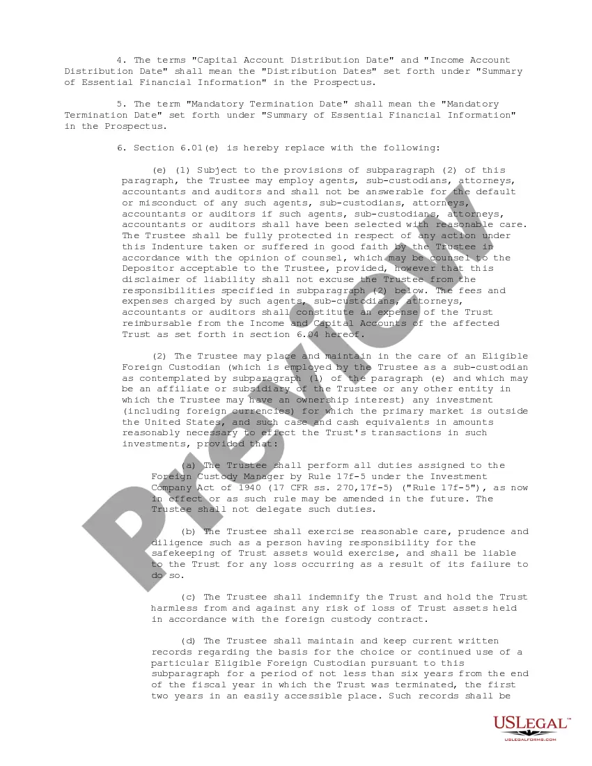 Preview Trust Agreement between Van Kampen Foods, Inc., American Portfolio Evaluation Services, Van Kampen Investment Advisory Corp., and The Bank of New York