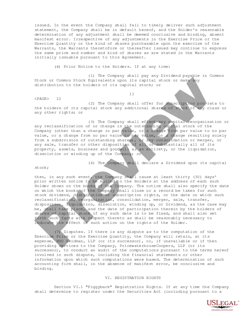 Get Warrant Agreement of Integrated Communication Networks, Inc. Preview Warrant Agreement of Integrated Communication Networks, Inc.