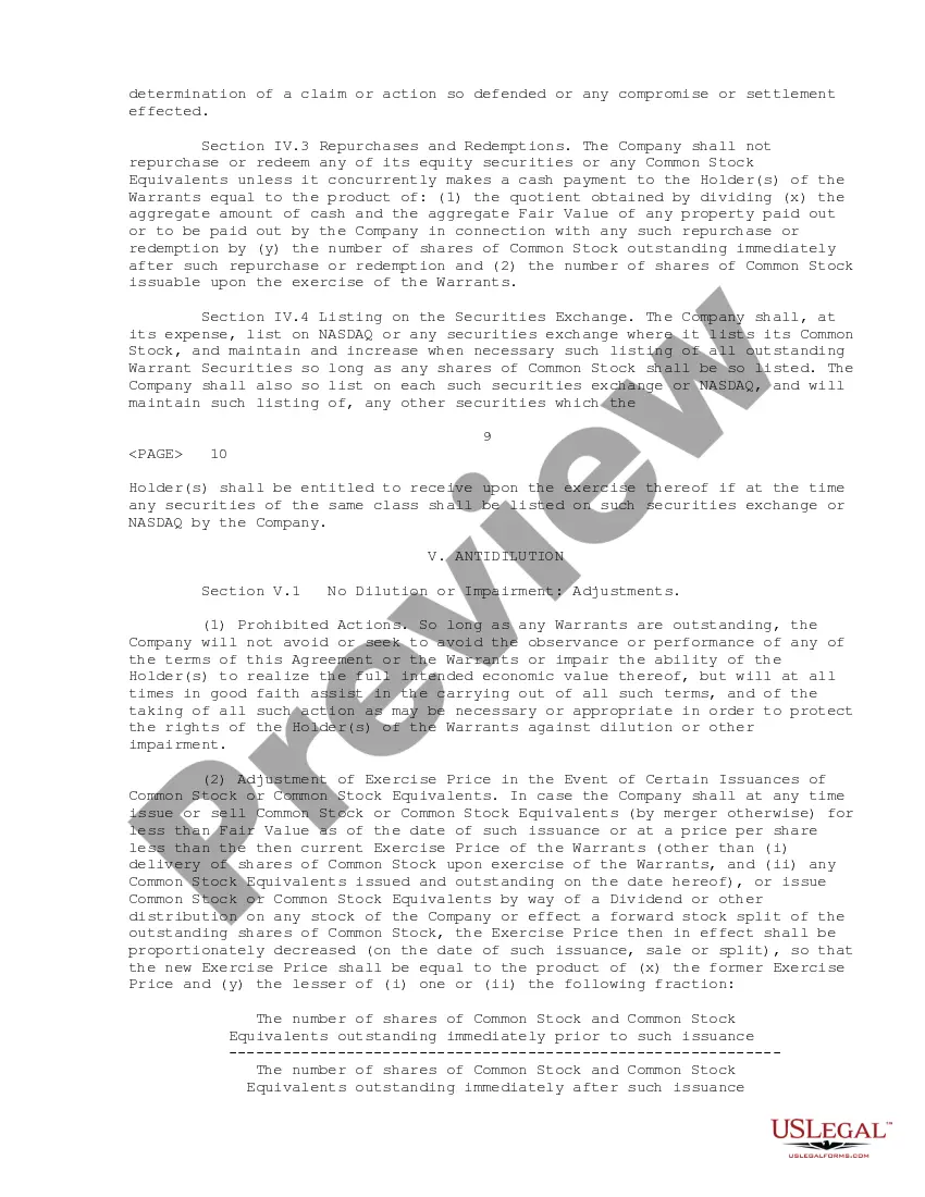 Get Warrant Agreement of Integrated Communication Networks, Inc. Preview Warrant Agreement of Integrated Communication Networks, Inc.