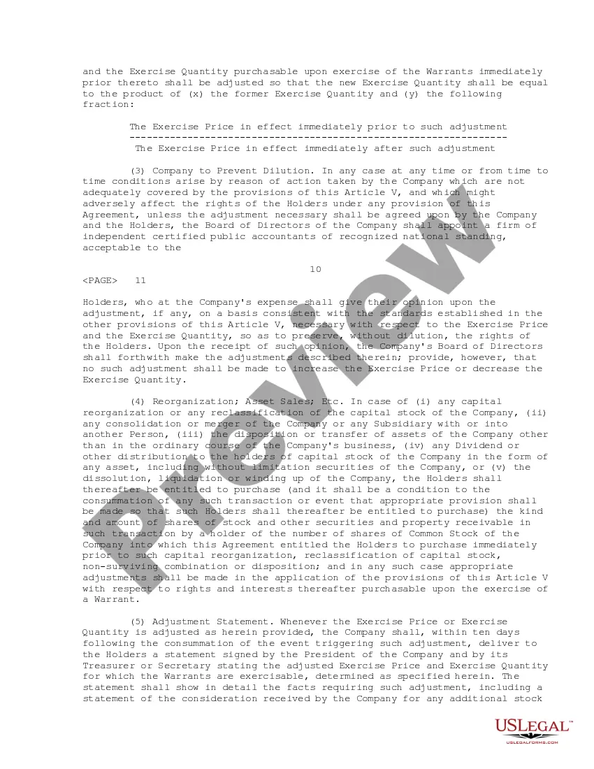 Get Warrant Agreement of Integrated Communication Networks, Inc. Preview Warrant Agreement of Integrated Communication Networks, Inc.