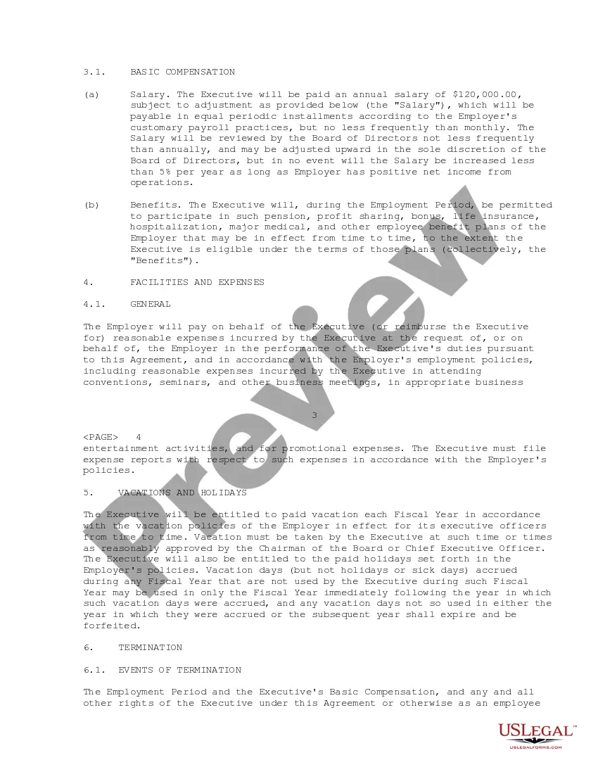 Get Sample Executive Employment Agreement for Global Access Pagers, Inc. Preview Sample Executive Employment Agreement for Global Access Pagers, Inc.