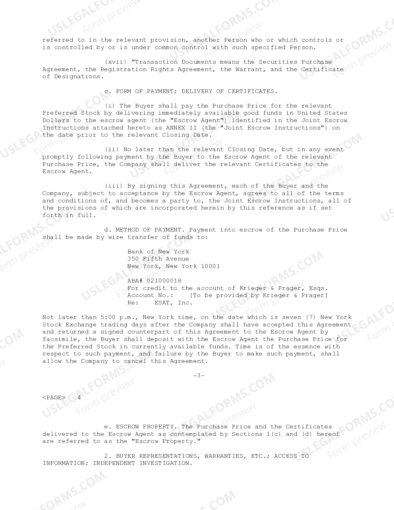 Sample Purchase Agreement With Gift Of Equity | US Legal Forms