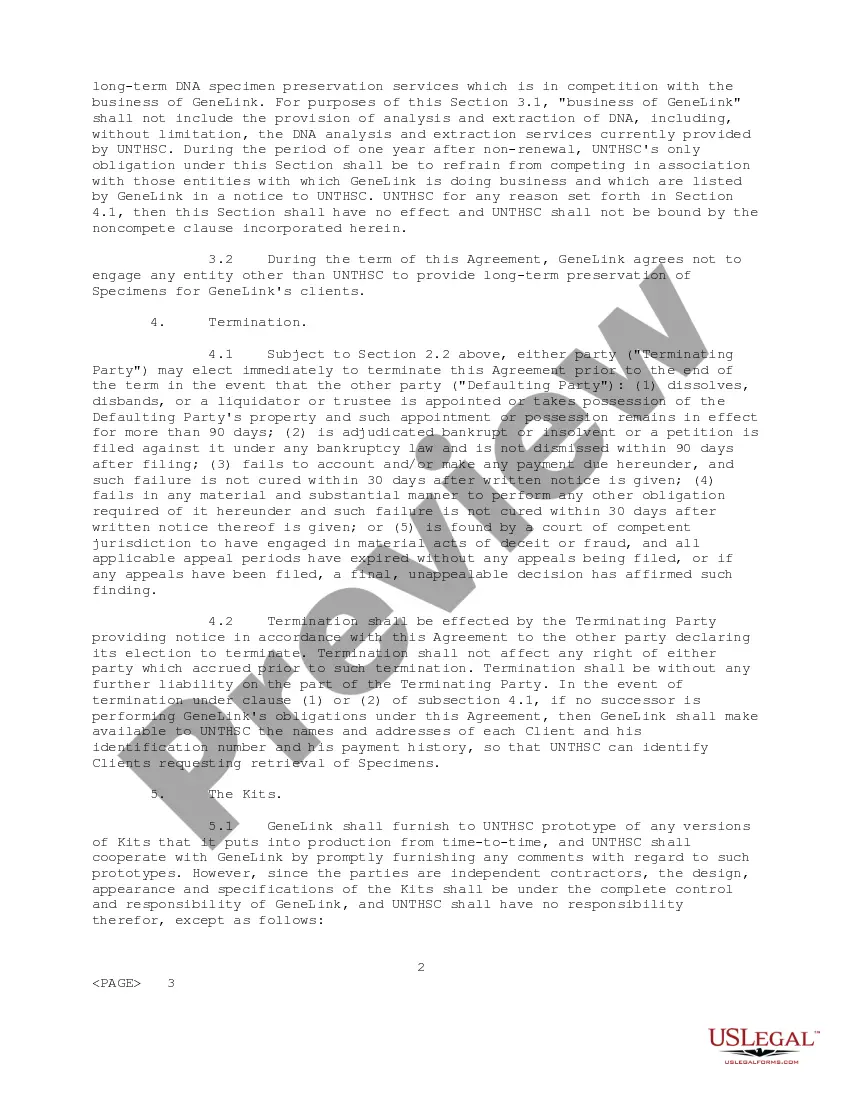Get Specimen Repository Agreement Preview Specimen Repository Agreement