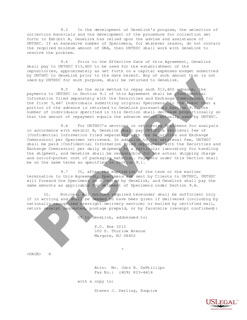Get Specimen Repository Agreement Preview Specimen Repository Agreement