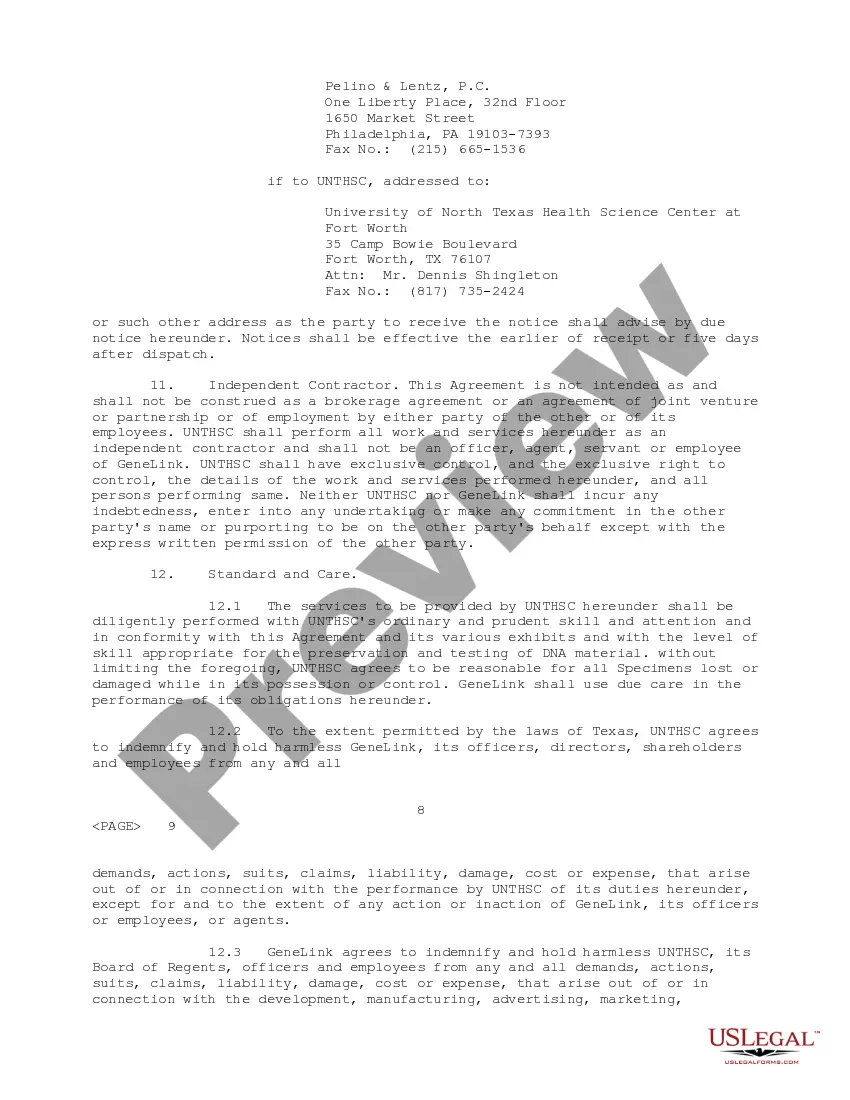 Get Specimen Repository Agreement Preview Specimen Repository Agreement