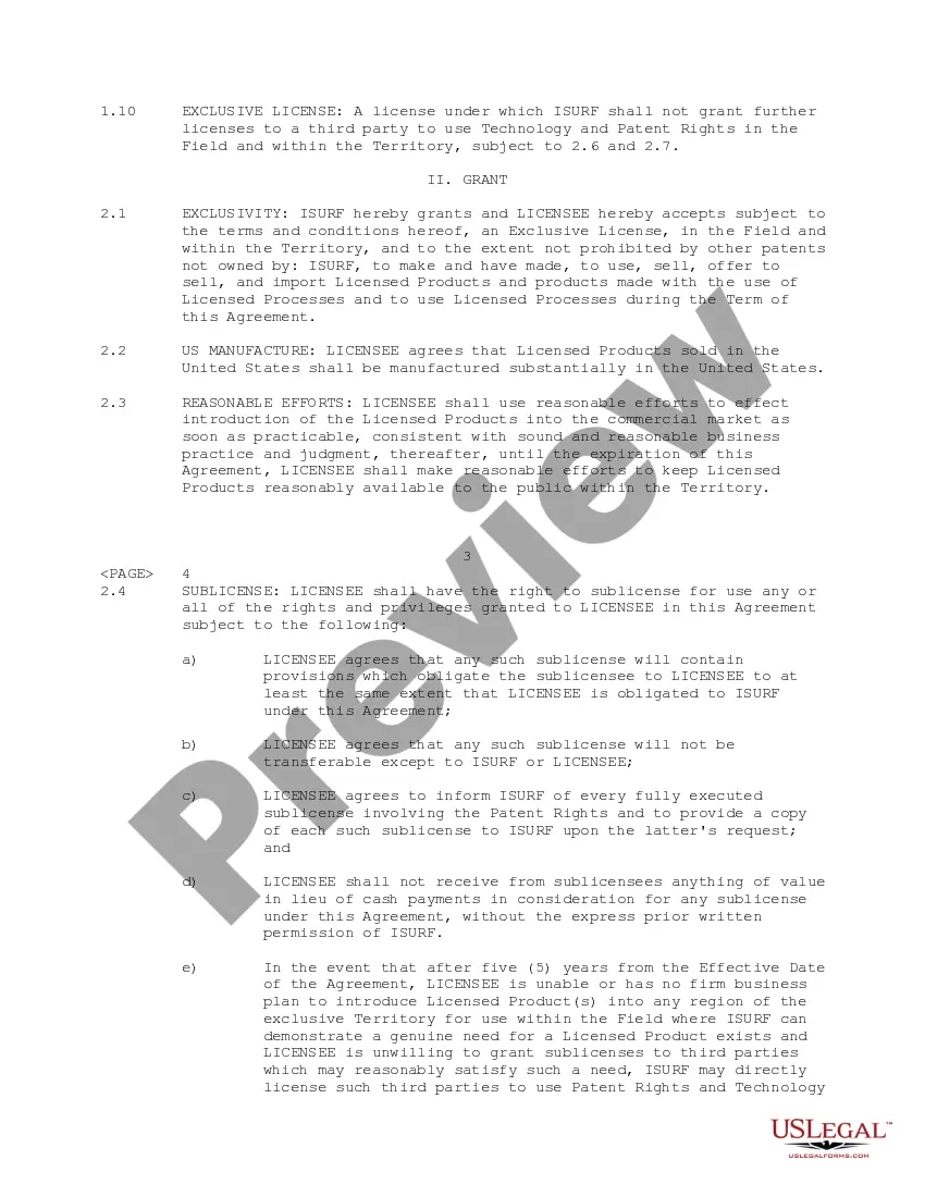 Preview Exclusive License Agreement between Iowa State University Research Foundation, Inc. and eMerge Interactive, Inc.