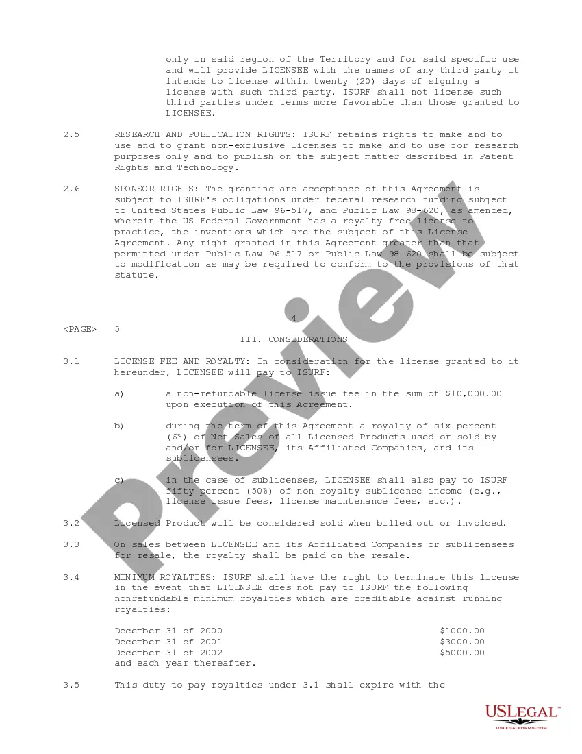 Preview Exclusive License Agreement between Iowa State University Research Foundation, Inc. and eMerge Interactive, Inc.