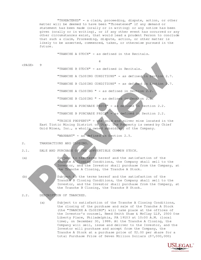 Get Sample Stock Purchase Agreement between Chief Consolidated Mining Company and Dimeling Preview Sample Stock Purchase Agreement between Chief Consolidated Mining Company and Dimeling