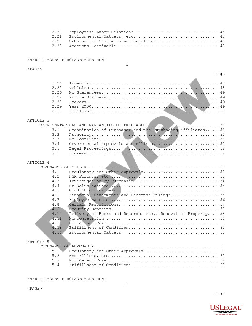 page 1 Amended Asset Purchase Agreement between Xerox Corp. and Tektronix, Inc. with Respect to Its Color Printing / Imaging Products Division - Sample preview