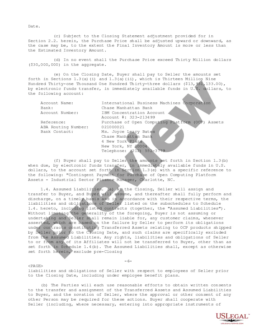 Get Sample Asset Purchase Agreement between RadiSys Corporation and International Business Machines Corporation - Sample Preview Sample Asset Purchase Agreement between RadiSys Corporation and International Business Machines Corporation - Sample