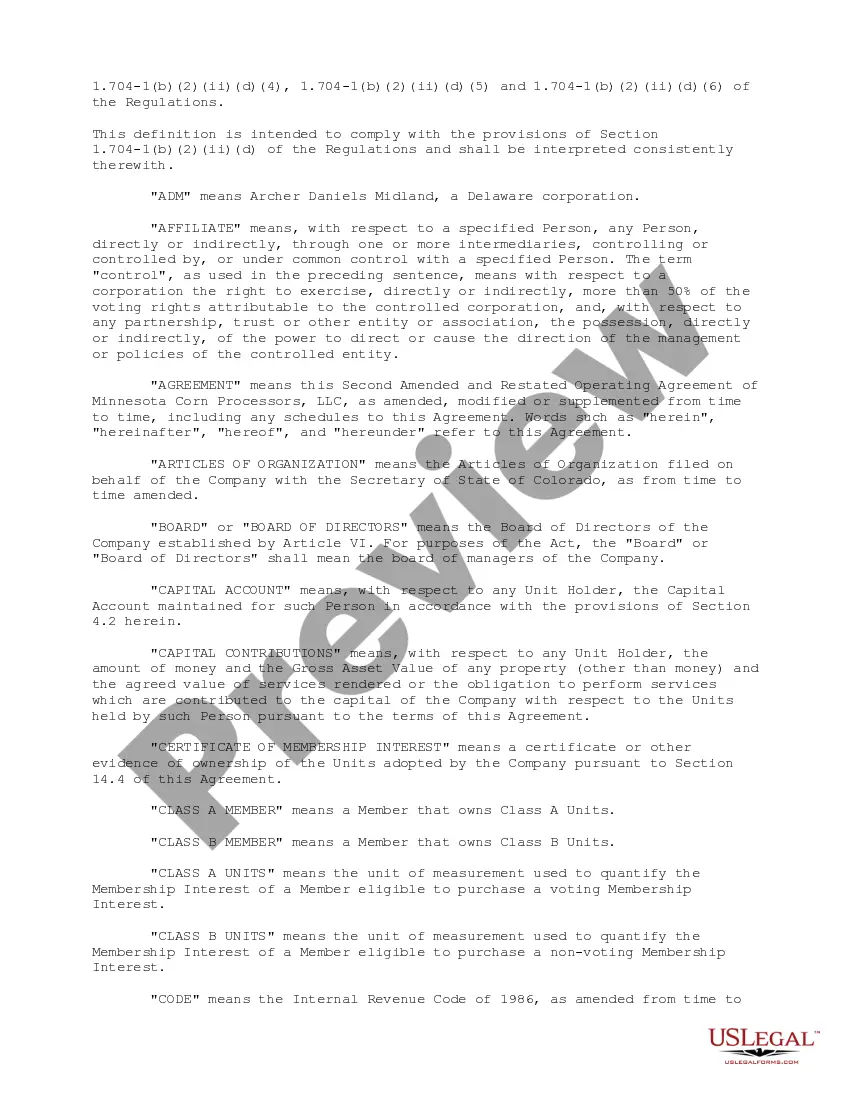 Get Operating Agreement of Minnesota Corn Processors, LLC Preview Operating Agreement of Minnesota Corn Processors, LLC