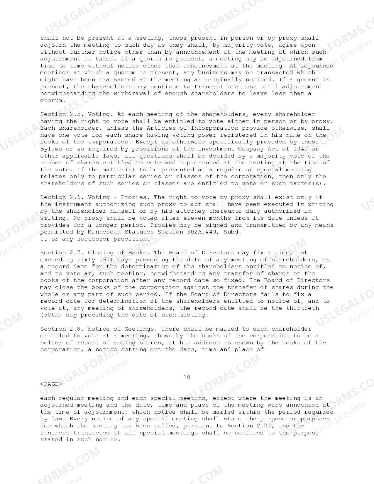 Preview Bylaws of First American Insurance Portfolios, Inc.