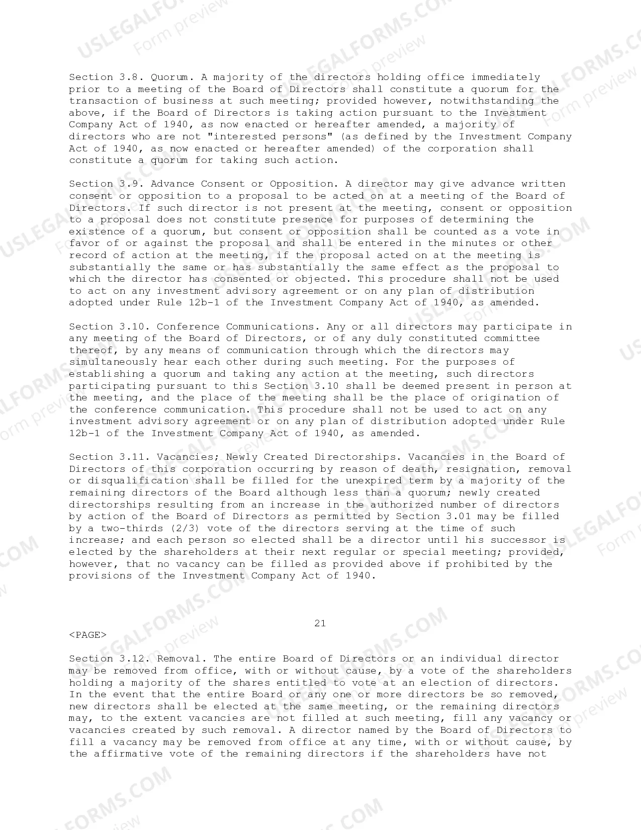 Preview Bylaws of First American Insurance Portfolios, Inc.