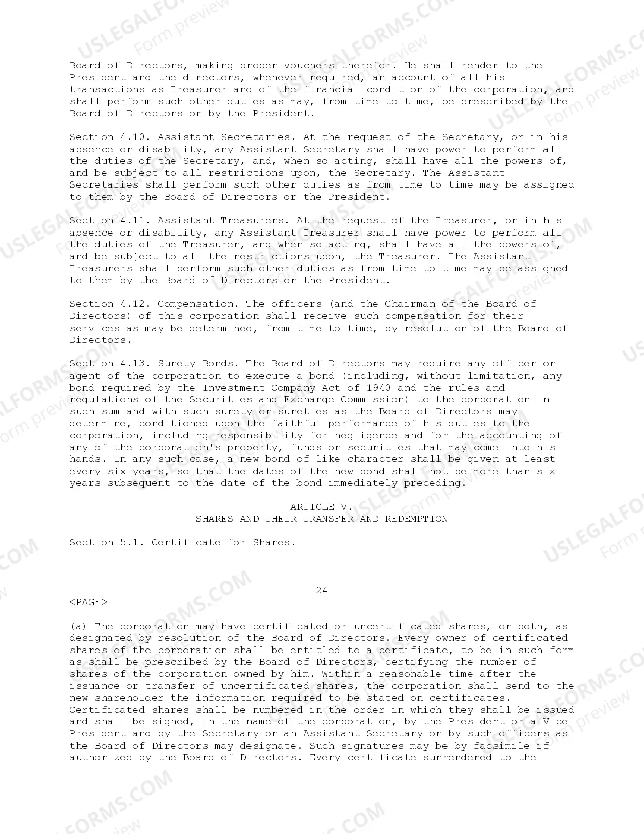 Preview Bylaws of First American Insurance Portfolios, Inc.