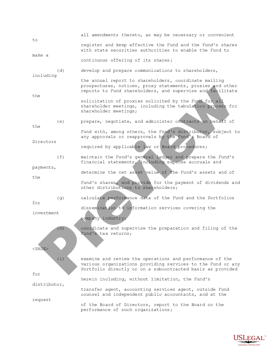 page 2 Administration Agreement between First American Insurance Portfolios, Inc. and U.S. Bank National Association preview