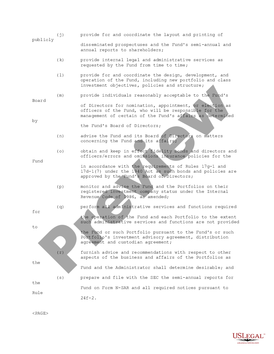 page 3 Administration Agreement between First American Insurance Portfolios, Inc. and U.S. Bank National Association preview