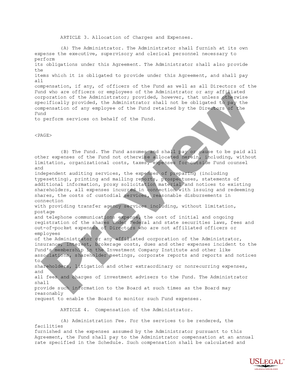 page 5 Administration Agreement between First American Insurance Portfolios, Inc. and U.S. Bank National Association preview