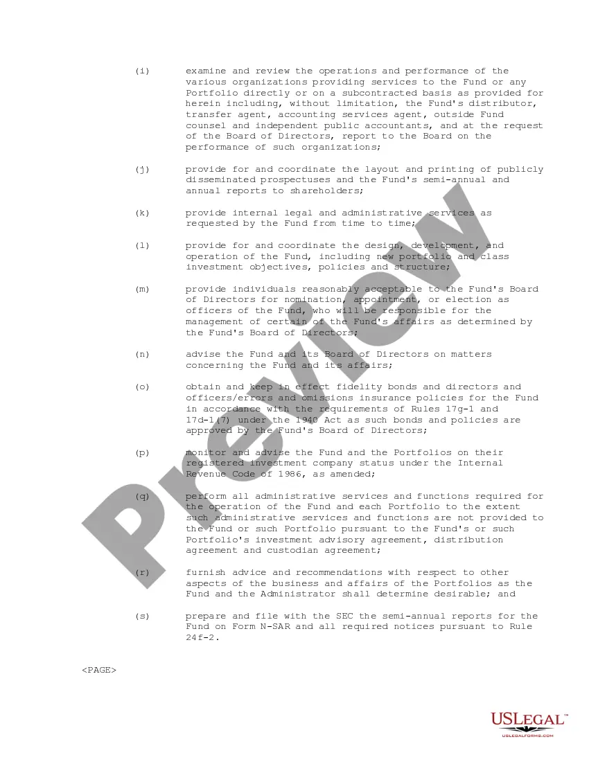 Get Administration Agreement between First American Insurance Portfolios, Inc. and U.S. Bank National Association Preview Administration Agreement between First American Insurance Portfolios, Inc. and U.S. Bank National Association