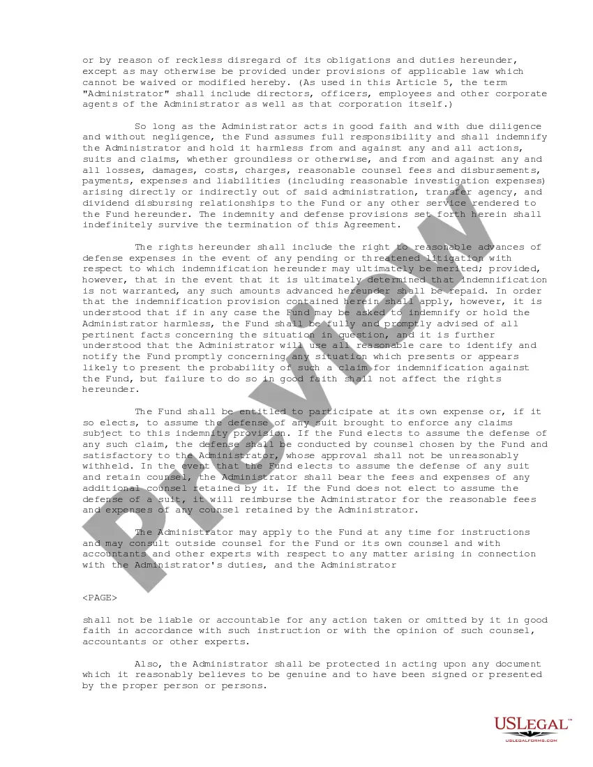 Get Administration Agreement between First American Insurance Portfolios, Inc. and U.S. Bank National Association Preview Administration Agreement between First American Insurance Portfolios, Inc. and U.S. Bank National Association