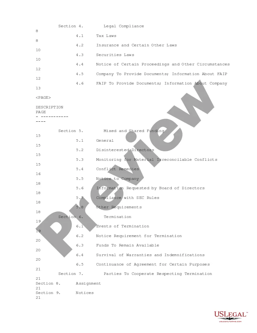 Get Participation Agreement between First American Ins. Portfolios, Inc., SEI Investments Distribution Co. Preview Participation Agreement between First American Ins. Portfolios, Inc., SEI Investments Distribution Co.