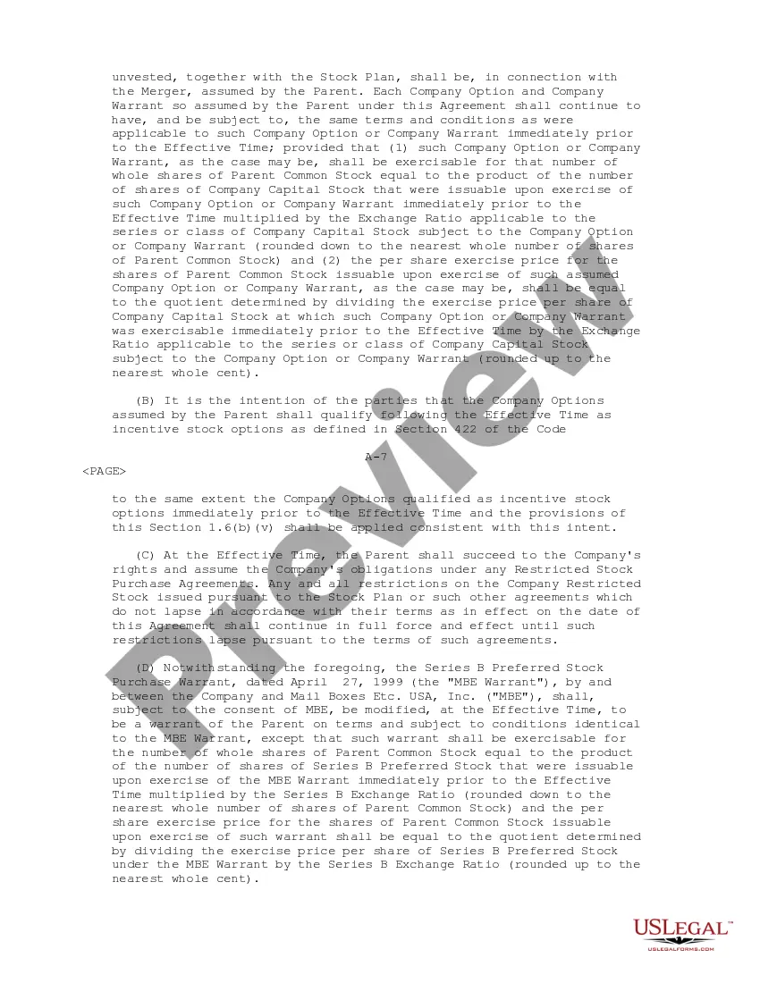Get Plan of Merger between Stamps.Com, Inc., Rocket Acquisition Corp. and Iship.Com, Inc. Preview Plan of Merger between Stamps.Com, Inc., Rocket Acquisition Corp. and Iship.Com, Inc.