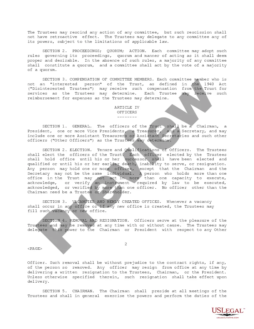 Preview Bylaws of Mitchell Hutchins Securities Trust