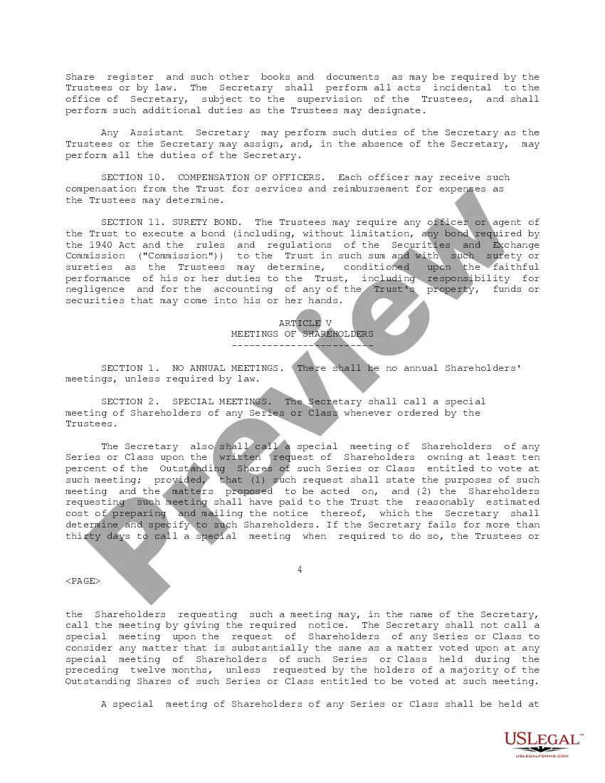 Preview Bylaws of Mitchell Hutchins Securities Trust