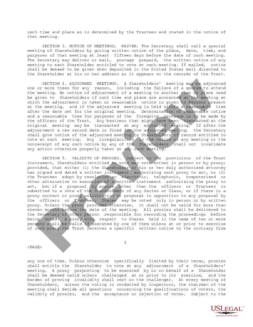 Preview Bylaws of Mitchell Hutchins Securities Trust