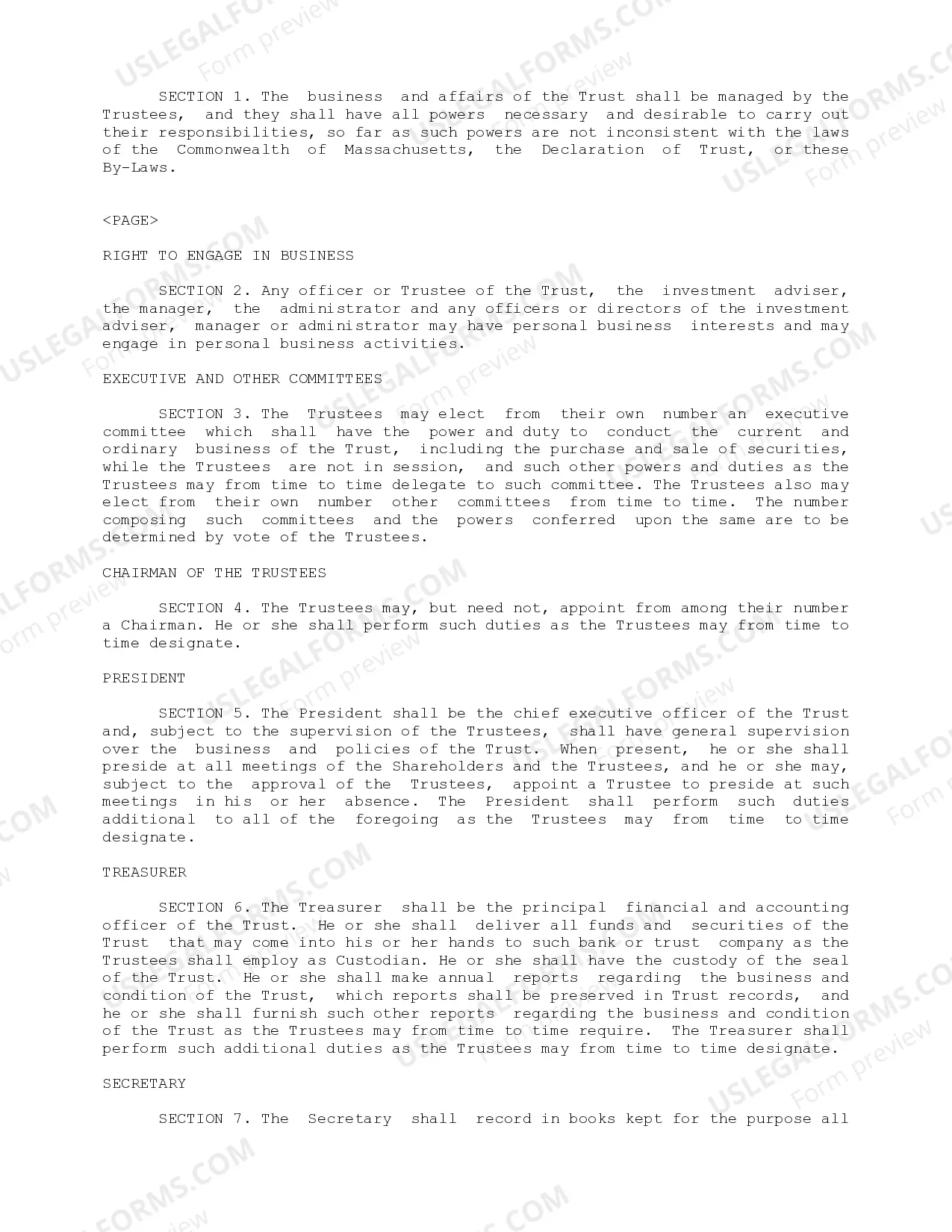 Preview Bylaws of Potomac Insurance Trust