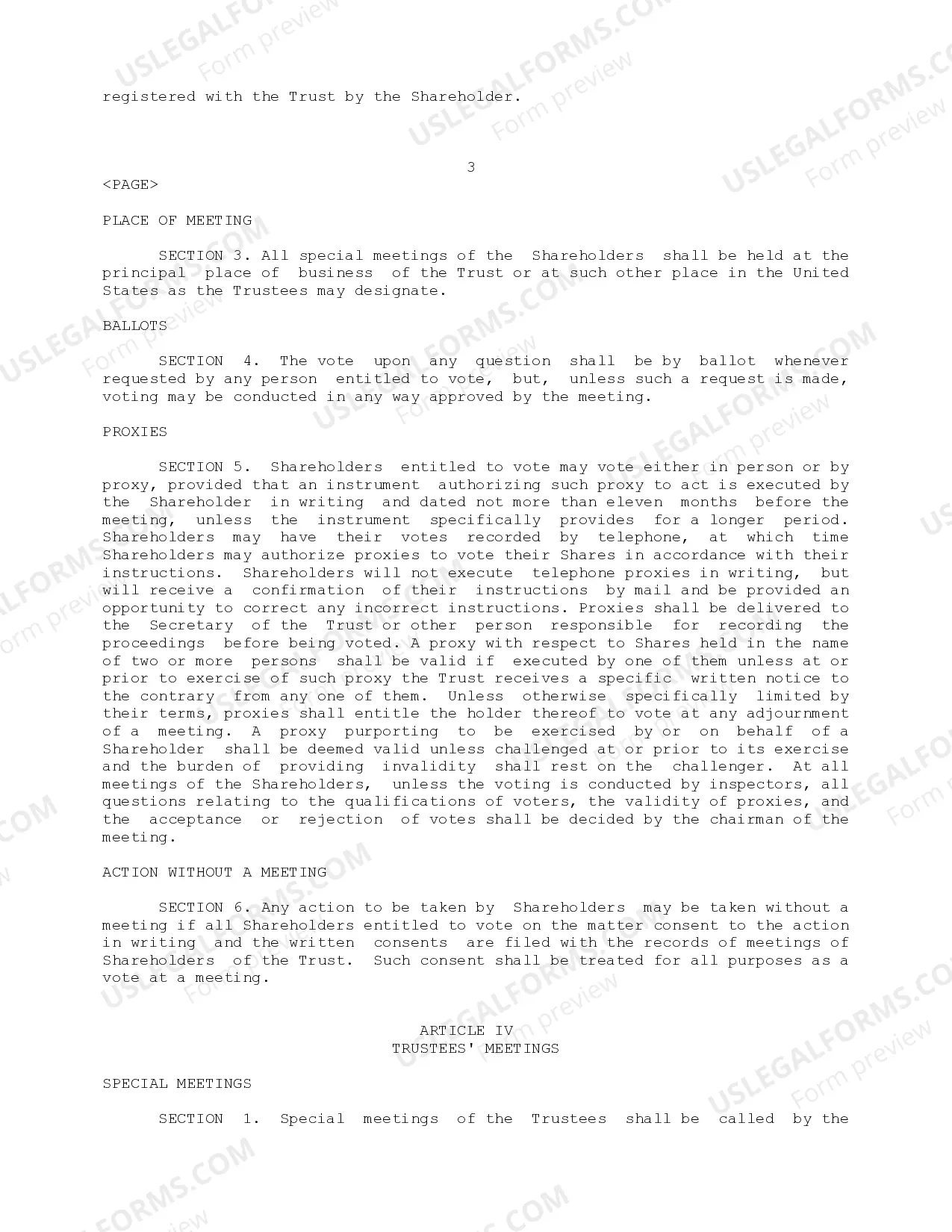 Preview Bylaws of Potomac Insurance Trust